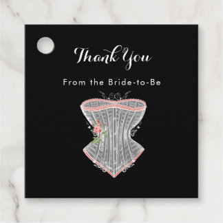 Thank You Vintage Corset Personal Bridal Shower Favour Tags