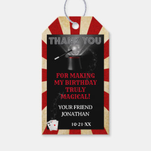 Thank You Vintage Magic Show Birthday Favour Tag