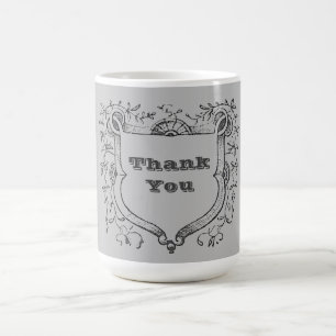 Thank You Vintage Shield Vine Frame Appreciation Coffee Mug