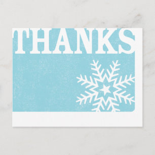 Thank you vintage snowflake christmas postcard