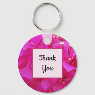 Thank You Vivid Pink Azalea Flower Petal Photo Key Ring