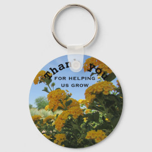 Thank You Vivid Yellow Flower Teacher Appreciation Key Ring