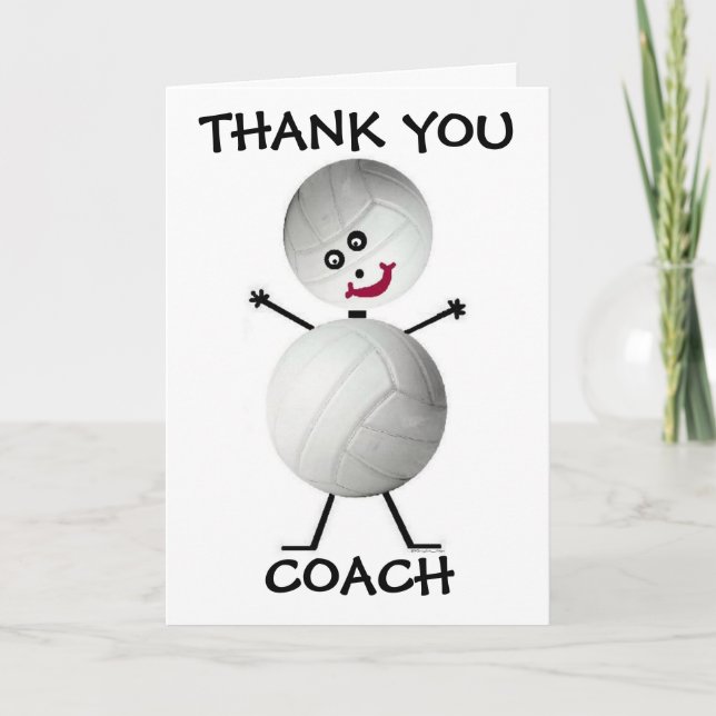 Thank You Volleyball Coach Card (Front)