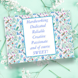 Thank You Volunteer Whimsical Dragonflies Card