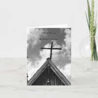 Thank You Volunteers B&W Note Card, Old Church