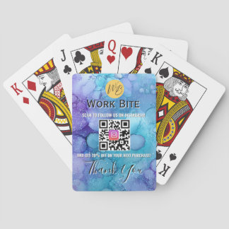 Thank You Watercolor Business Instagram Qr Code Playing Cards