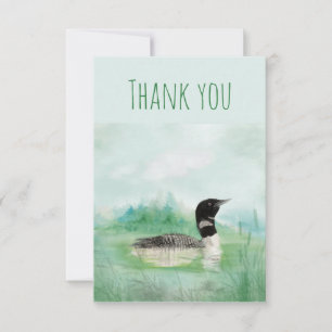 Thank You Watercolor Common Loon Bird Nature Art