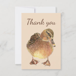 Thank You Watercolor Curious Farm Duck Bird