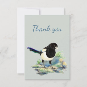 Thank You Watercolor Curious Magpie Bird Nature