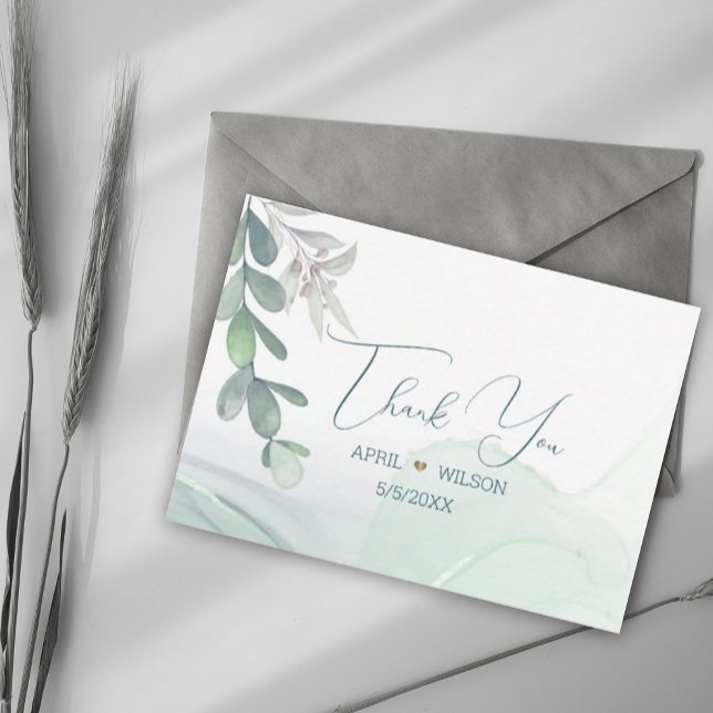 Thank You Watercolor Eucalyptus leaves  Card (Creator Uploaded)