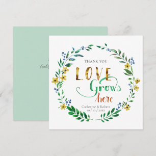 Thank you Watercolor Floral Wreath Invitation