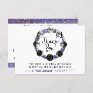 Thank You Watercolor Full Moon Lunar Cycle Card