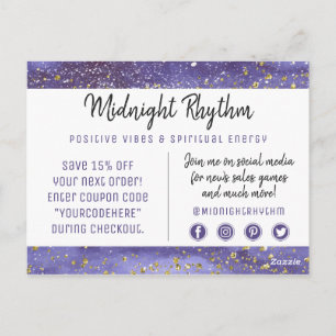 Thank You Watercolor Full Moon Lunar Cycle Night Postcard