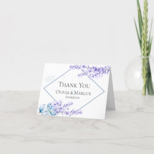 Thank You   Watercolor Lavender -Dusty Blue Floral