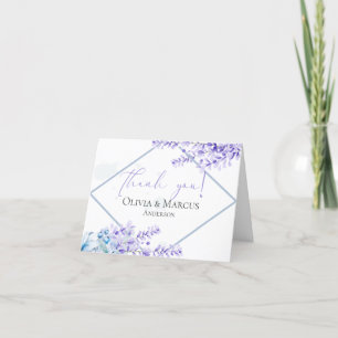 Thank You   Watercolor Lavender -Dusty Blue Floral