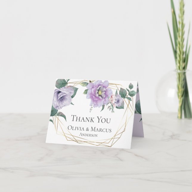 Thank You | Watercolor Lavender Peonies (Front)