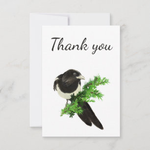 Thank You Watercolor Magpie Garden Bird Animal
