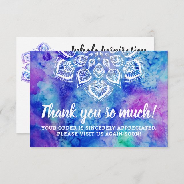 Thank You Watercolor Mandala Metaphysical Card (Front/Back)