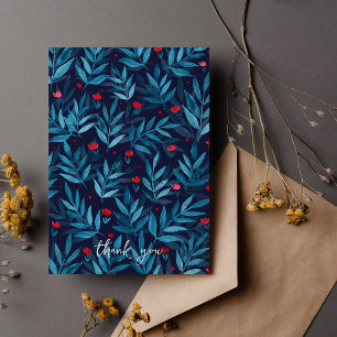 Thank you Watercolor night garden - turquoise