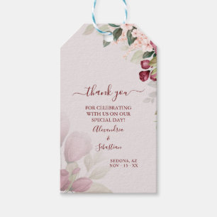 Thank You Watercolor Roses Wedding Favour Gift Ta Tags