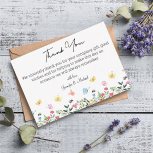 thank you watercolor summer botanical wedding card