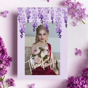 Thank You Watercolor Wisteria Photo Bat Mitzvah