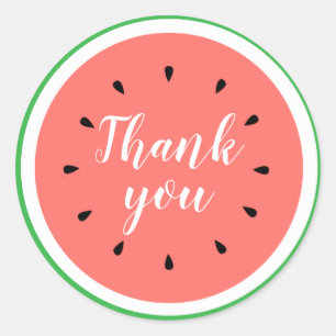 thank you watermelon classic round sticker