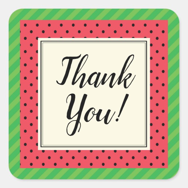 Thank you watermelon fruit envelope sticker (Front)