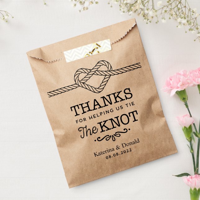 Thank You We Tied The Knot Wedding Favour Bag (Sealed)
