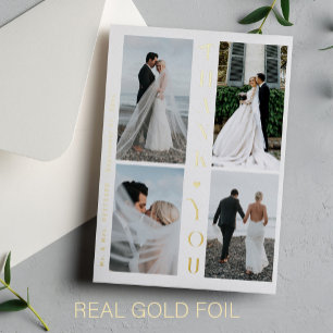 Thank you wedding 4 photo gold typography modern
