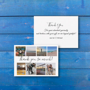 thank you wedding 8 photos collage custom chic card