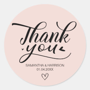 Thank You, Wedding Anniversary Rose Classic Round Sticker