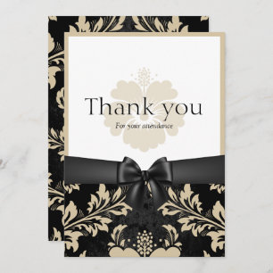 Thank you wedding beige floral invitation