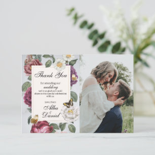 Thank You Wedding Bloom Floral Photo Butterfly