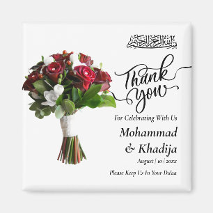 Thank You Wedding Bouquet Flower Nikah Walima Magnet