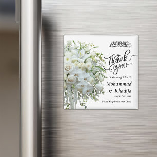 Thank You Wedding Bouquet Flower Nikah Walima Magnet