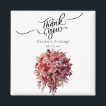Thank You Wedding Bouquet Flower Wedding Favour Magnet<br><div class="desc">Thank You Wedding Bouquet Flower Wedding Favour
This design is perfect for your greenery and white rustic boho wedding theme. And easy to customise and personalise by change the text</div>