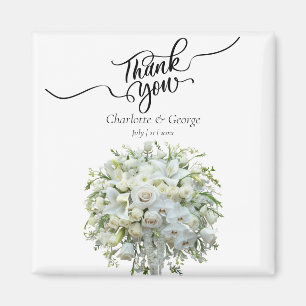 Thank You Wedding Bouquet Flower Wedding Favour Magnet