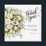 Thank You Wedding Bouquet Flower Wedding Favour Magnet<br><div class="desc">Thank You Wedding Bouquet Flower Wedding Favour
This design is perfect for your greenery and white rustic boho wedding theme. And easy to customise and personalise by change the text</div>