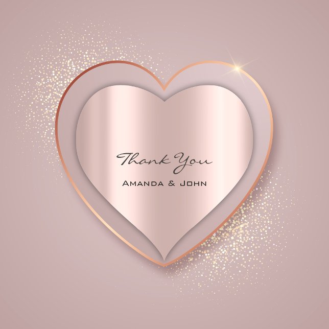 Thank You  Wedding Bridal Rose Heart Heart Sticker (Thank You Wedding Bridal Rose Heart Heart Sticker)