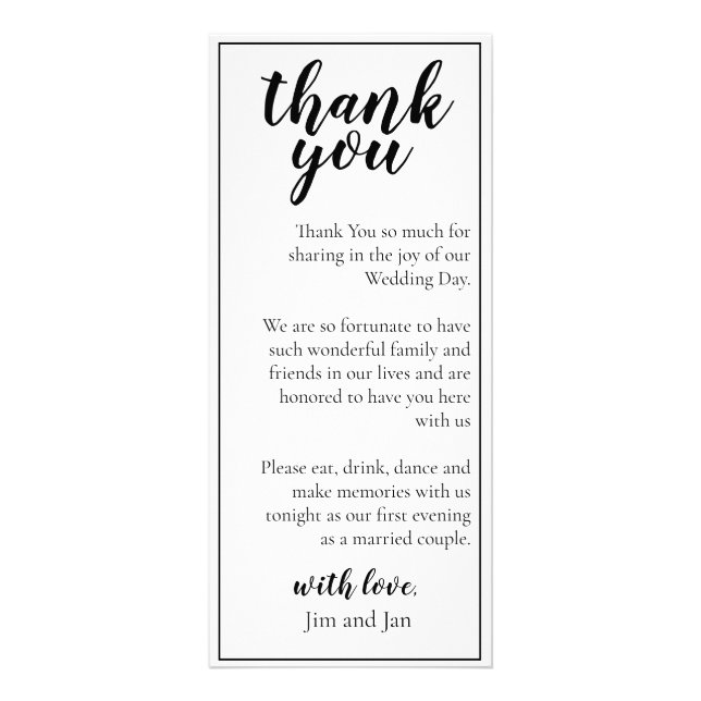 Thank you Wedding Card (Front)