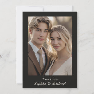Thank You Wedding Card Photograph Modern Floral