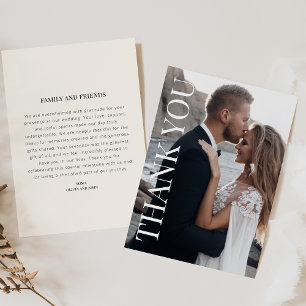 Thank You Wedding Card with Photo and Message