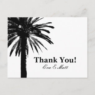 Thank you wedding cards with palm tree image