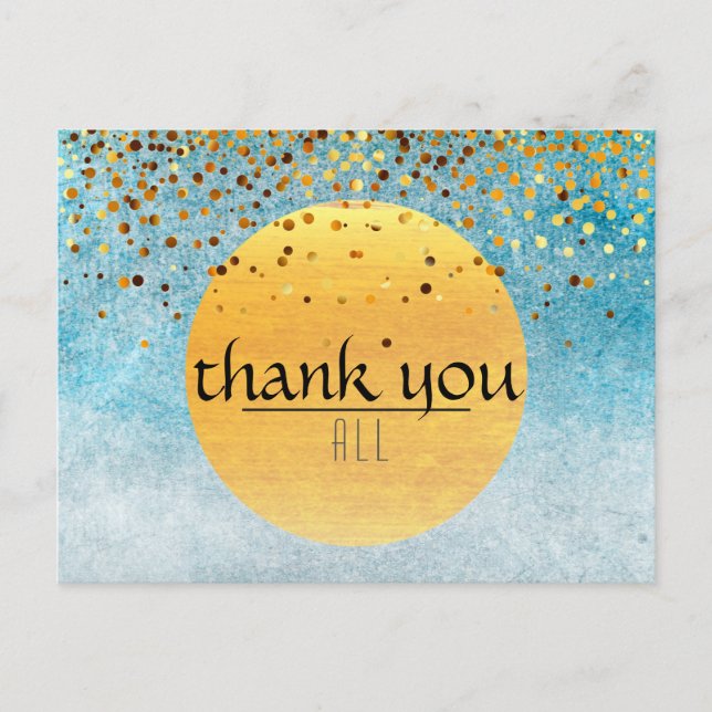 Thank You Wedding Confetti Glitter Sky Moon Postcard (Front)