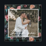 thank you wedding day photo modern handwriting magnet<br><div class="desc">Background elements by freepik.com
thank you,  wedding day photo,  modern handwriting , floral background , custom magnet.</div>