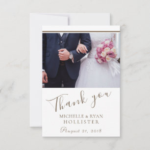 Thank you Wedding Elegant Photo Card