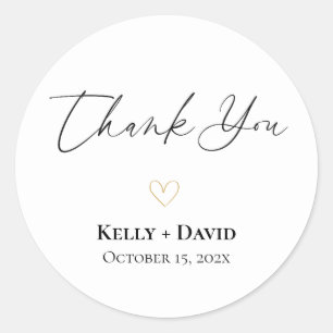 Thank You Wedding Favour Sticker Personalised