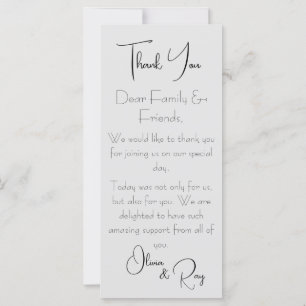 Thank You Wedding Flat Card