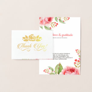 Thank You Wedding Luxury Floral Foil Card